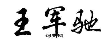 胡问遂王军驰行书个性签名怎么写
