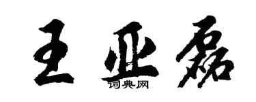 胡问遂王亚磊行书个性签名怎么写