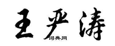 胡问遂王严涛行书个性签名怎么写