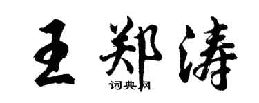 胡问遂王郑涛行书个性签名怎么写