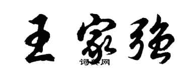 胡问遂王家强行书个性签名怎么写