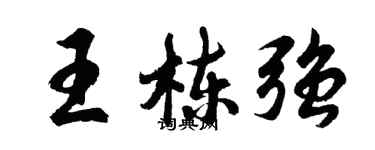 胡问遂王栋强行书个性签名怎么写