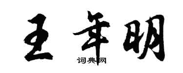 胡问遂王年明行书个性签名怎么写