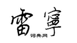 王正良雷宁行书个性签名怎么写