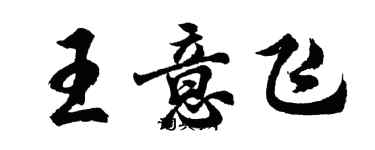 胡问遂王意飞行书个性签名怎么写