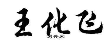 胡问遂王化飞行书个性签名怎么写