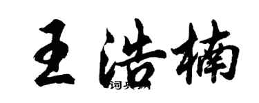 胡问遂王浩楠行书个性签名怎么写