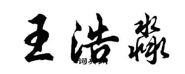 胡问遂王浩淼行书个性签名怎么写