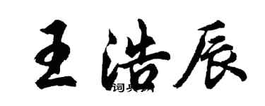 胡问遂王浩辰行书个性签名怎么写