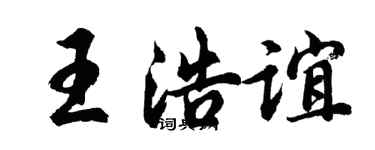 胡问遂王浩谊行书个性签名怎么写