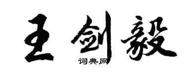 胡问遂王剑毅行书个性签名怎么写