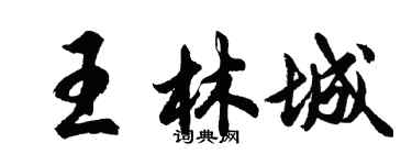 胡问遂王林城行书个性签名怎么写