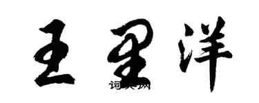 胡问遂王里洋行书个性签名怎么写
