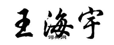 胡问遂王海宇行书个性签名怎么写