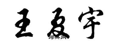 胡问遂王夏宇行书个性签名怎么写