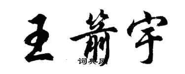 胡问遂王箭宇行书个性签名怎么写