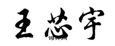 胡问遂王芯宇行书个性签名怎么写