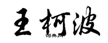 胡问遂王柯波行书个性签名怎么写