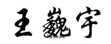 胡问遂王巍宇行书个性签名怎么写