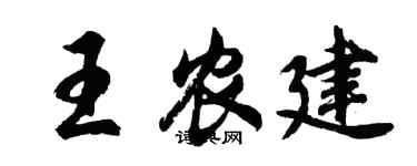 胡问遂王农建行书个性签名怎么写