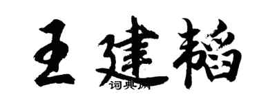 胡问遂王建韬行书个性签名怎么写