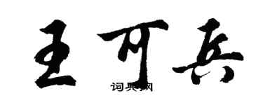 胡问遂王可兵行书个性签名怎么写