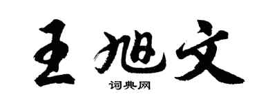 胡问遂王旭文行书个性签名怎么写