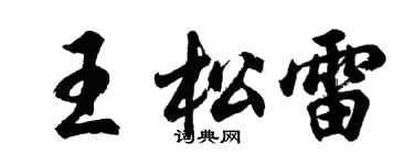 胡问遂王松雷行书个性签名怎么写