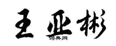 胡问遂王亚彬行书个性签名怎么写
