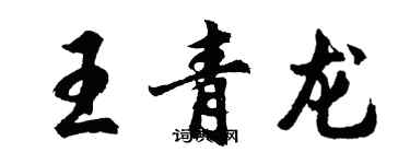 胡问遂王青龙行书个性签名怎么写