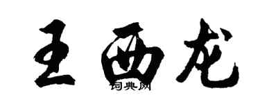 胡问遂王西龙行书个性签名怎么写