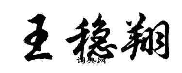 胡问遂王稳翔行书个性签名怎么写
