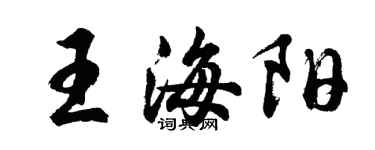 胡问遂王海阳行书个性签名怎么写