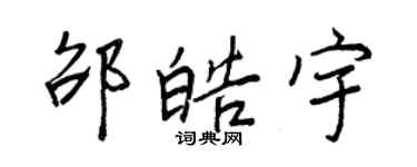 王正良邵皓宇行书个性签名怎么写
