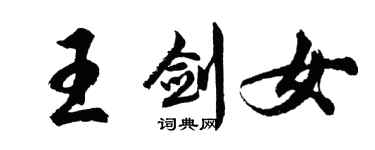 胡问遂王剑女行书个性签名怎么写