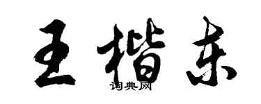 胡问遂王楷东行书个性签名怎么写