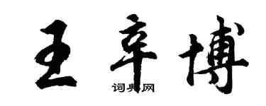 胡问遂王辛博行书个性签名怎么写