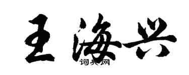 胡问遂王海兴行书个性签名怎么写