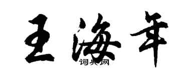 胡问遂王海年行书个性签名怎么写