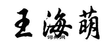 胡问遂王海萌行书个性签名怎么写