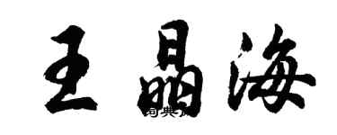 胡问遂王晶海行书个性签名怎么写