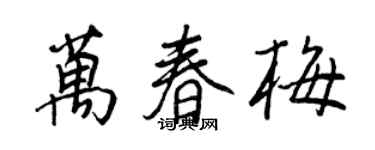 王正良万春梅行书个性签名怎么写