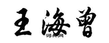 胡问遂王海曾行书个性签名怎么写