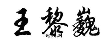 胡问遂王黎巍行书个性签名怎么写