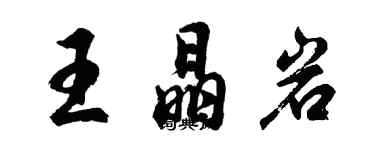 胡问遂王晶岩行书个性签名怎么写