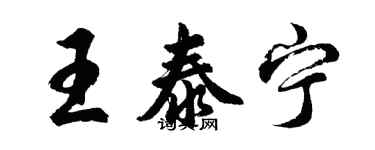 胡问遂王泰宁行书个性签名怎么写