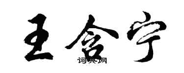 胡问遂王含宁行书个性签名怎么写