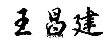 胡问遂王昌建行书个性签名怎么写