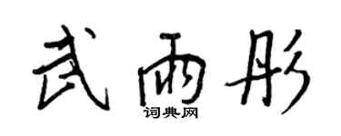 王正良武雨彤行书个性签名怎么写