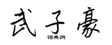 王正良武子豪行书个性签名怎么写